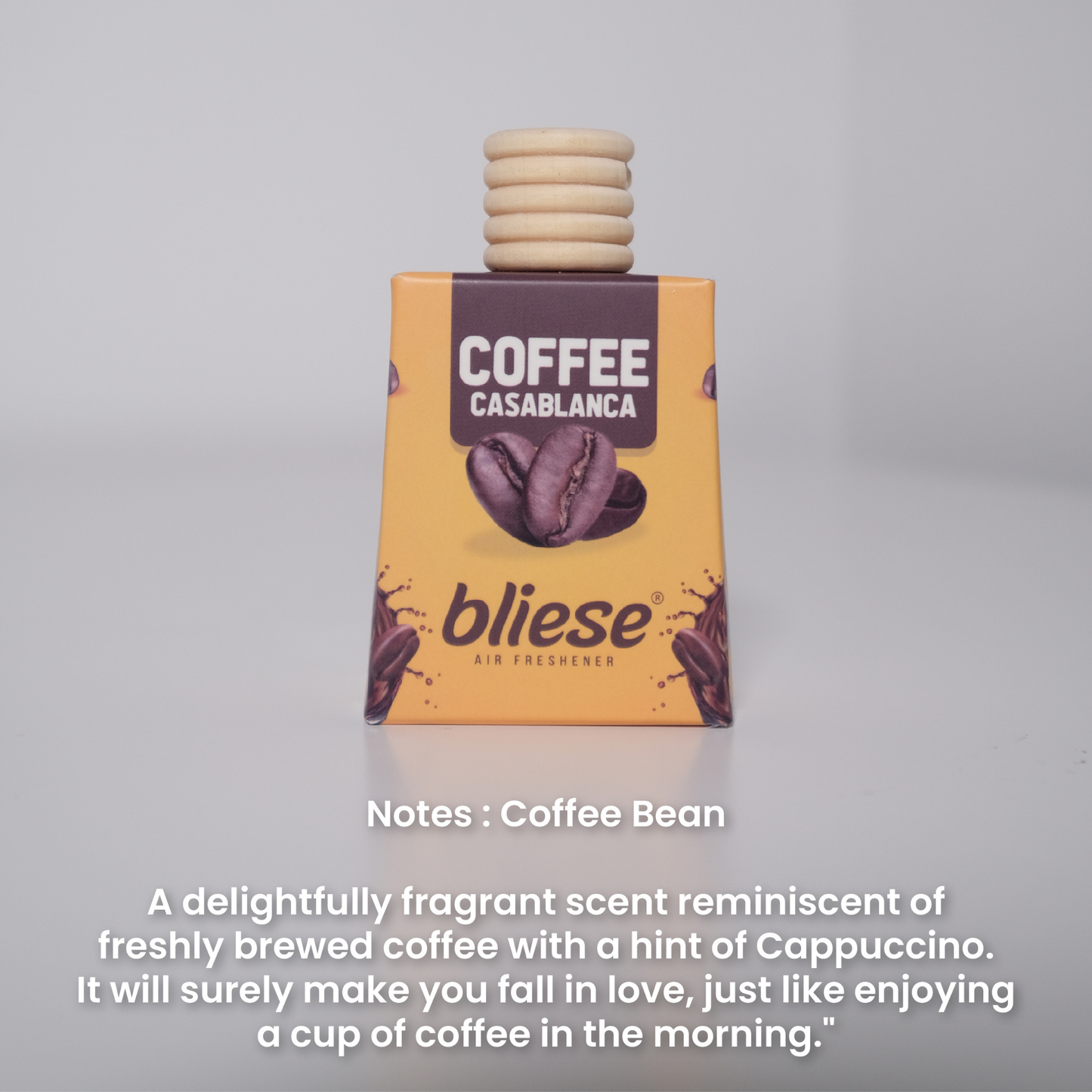 Bliese Wooden Cap Air Freshener - Coffee Casablanca, 0.3 fl oz (9ml)