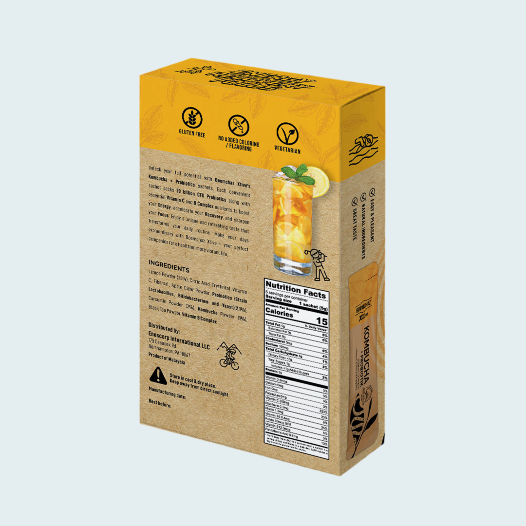 Powdered Kombucha + Probiotics, 0.88 oz (25 gm), a pack of 2