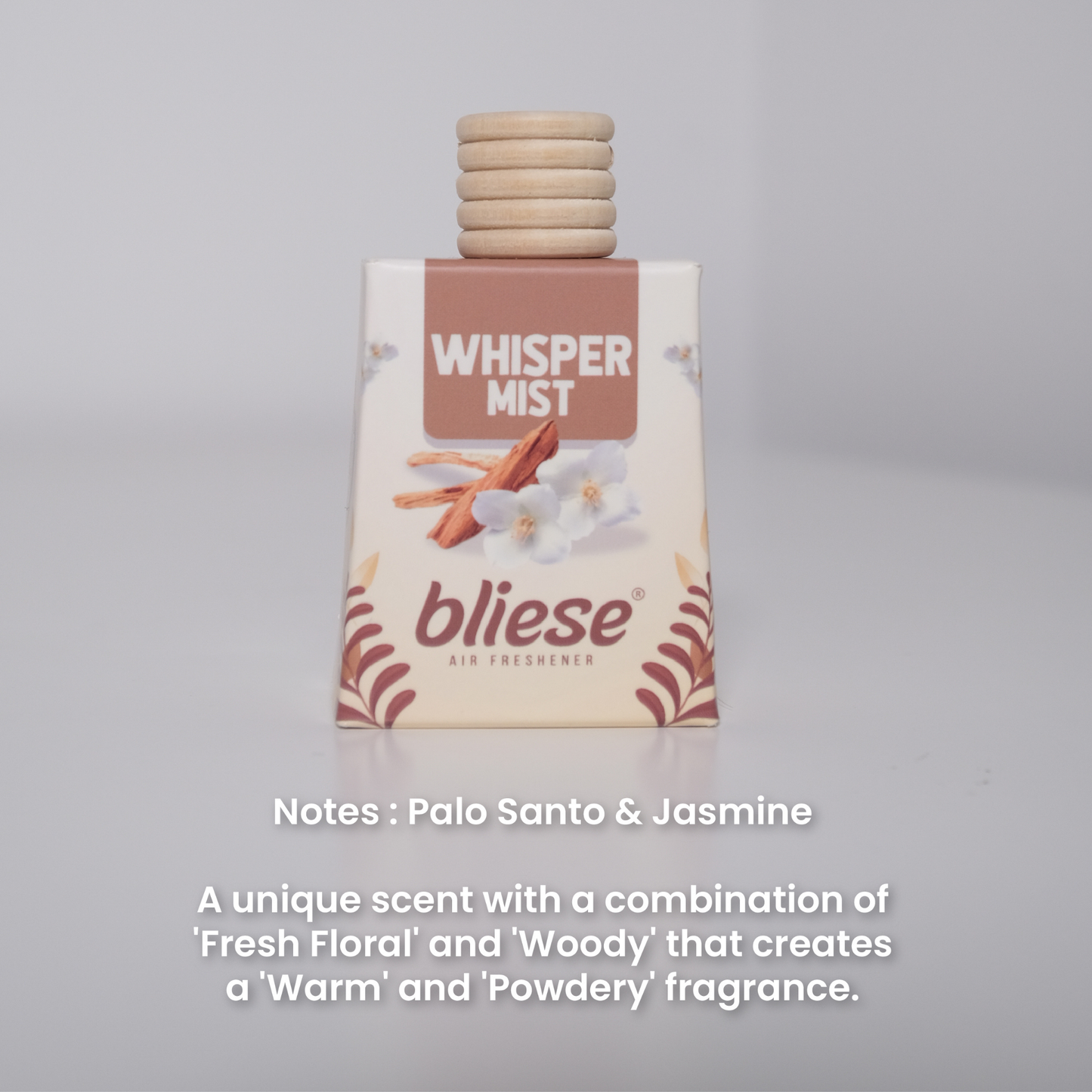 Bliese Wooden Cap Air Freshener - Whisper Mist, 0.3 fl oz (9ml)
