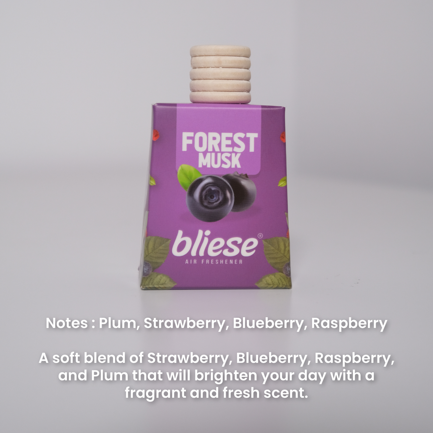 Bliese Wooden Cap Air Freshener - Forest Musk, 0.3 fl oz (9ml)