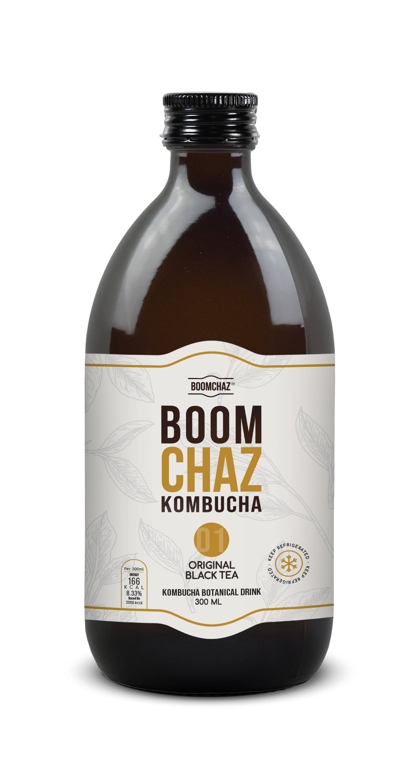 Boomchaz Kombucha - Original Black Tea (Antioxidant), 10.14 fl oz (300ml)