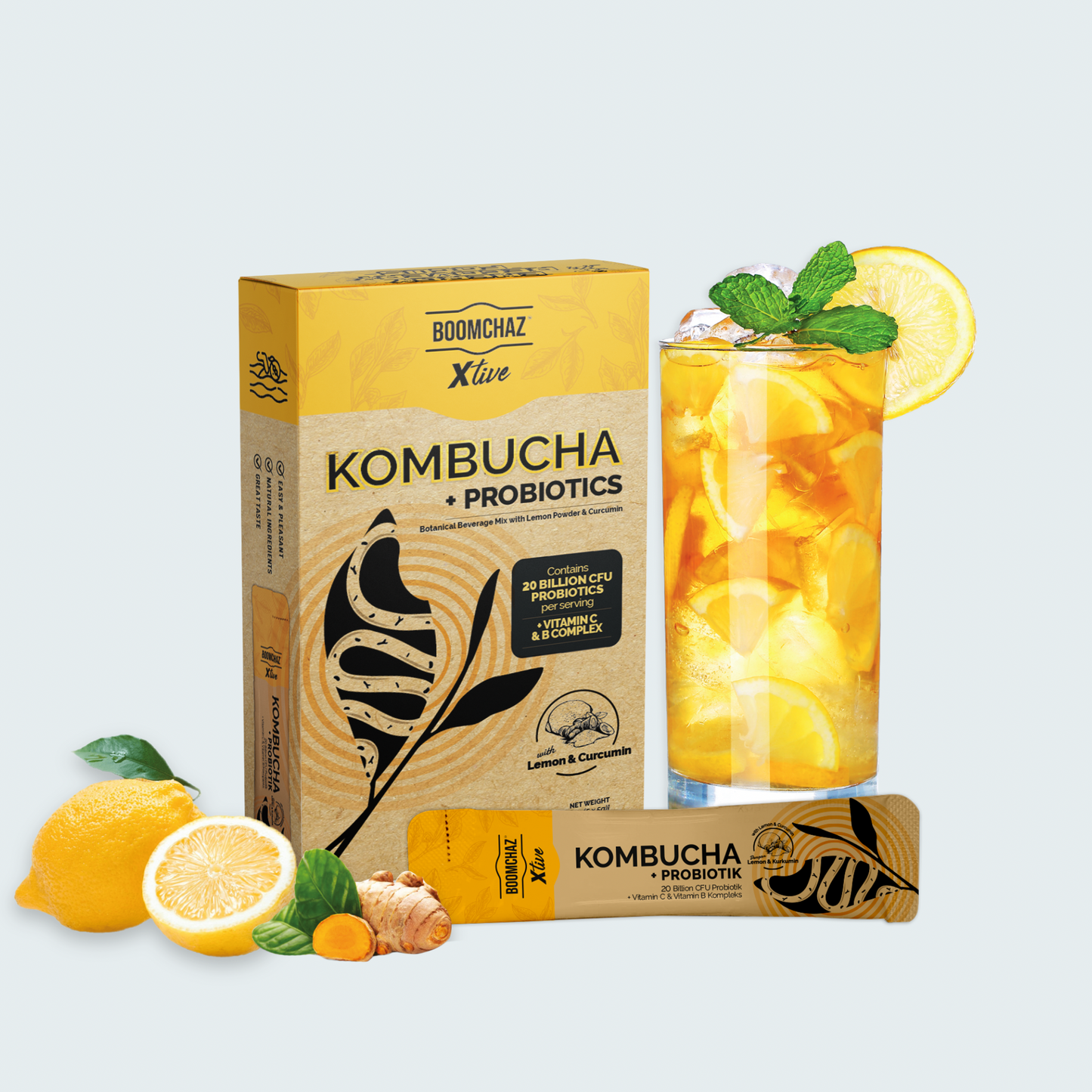Kombucha + Probiotics On-The-Go, 0.88 oz (0.17 oz x 5 sachets)