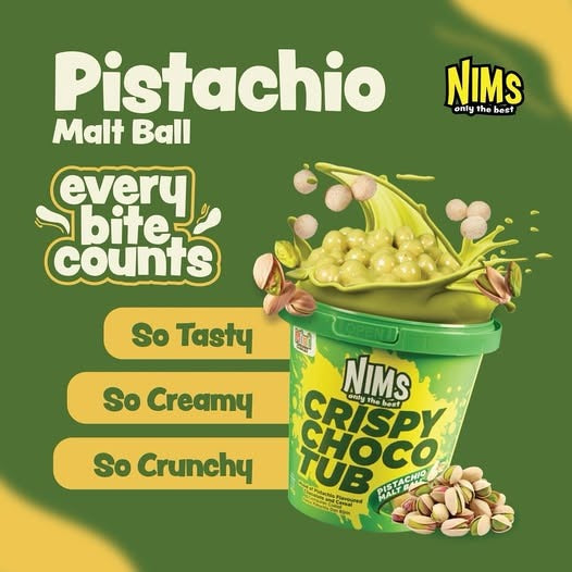 NIMS Crispy Choco Tub | Pistachio 5.0 oz, 8 Pack