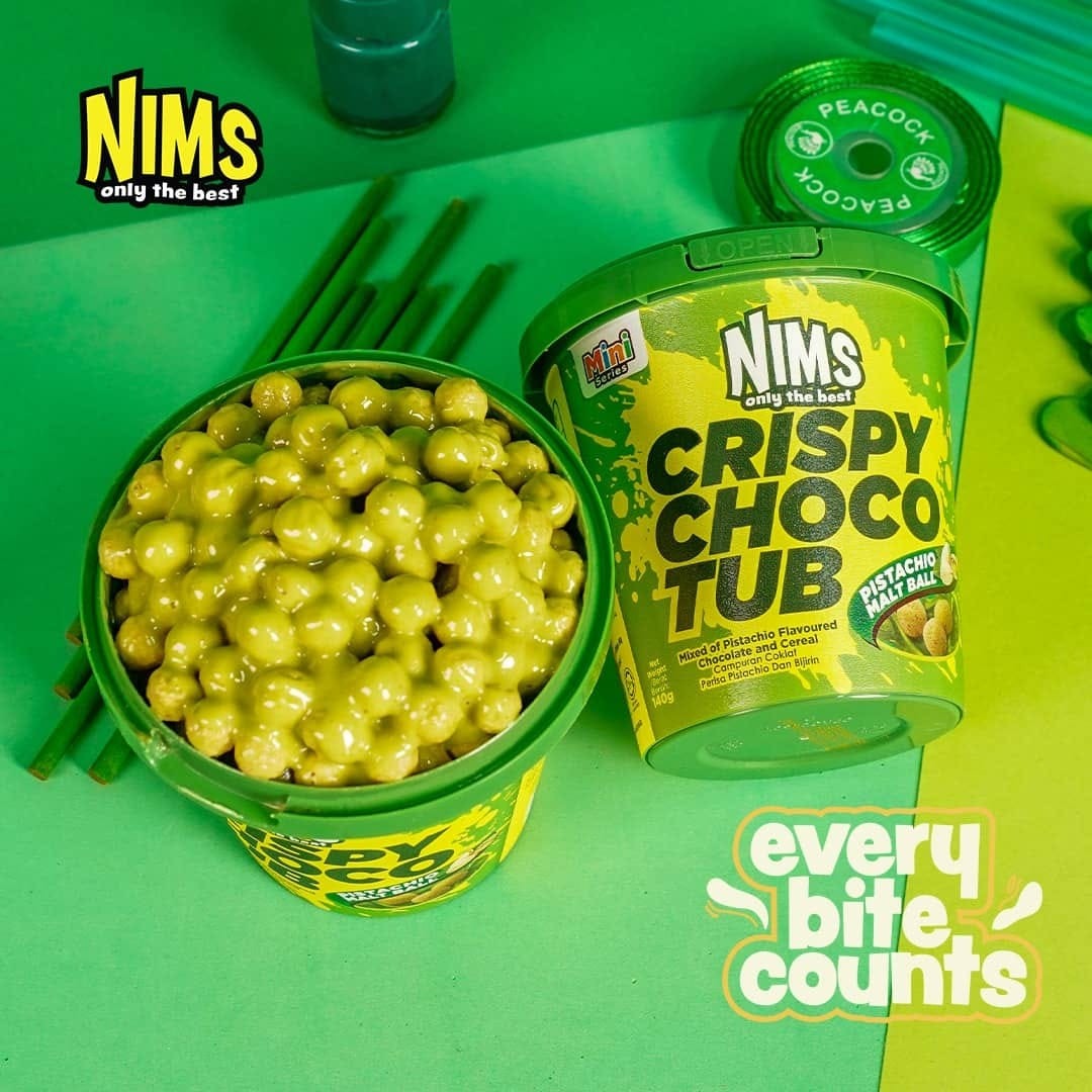 NIMS Crispy Choco Tub | Pistachio 5.0 oz, 8 Pack