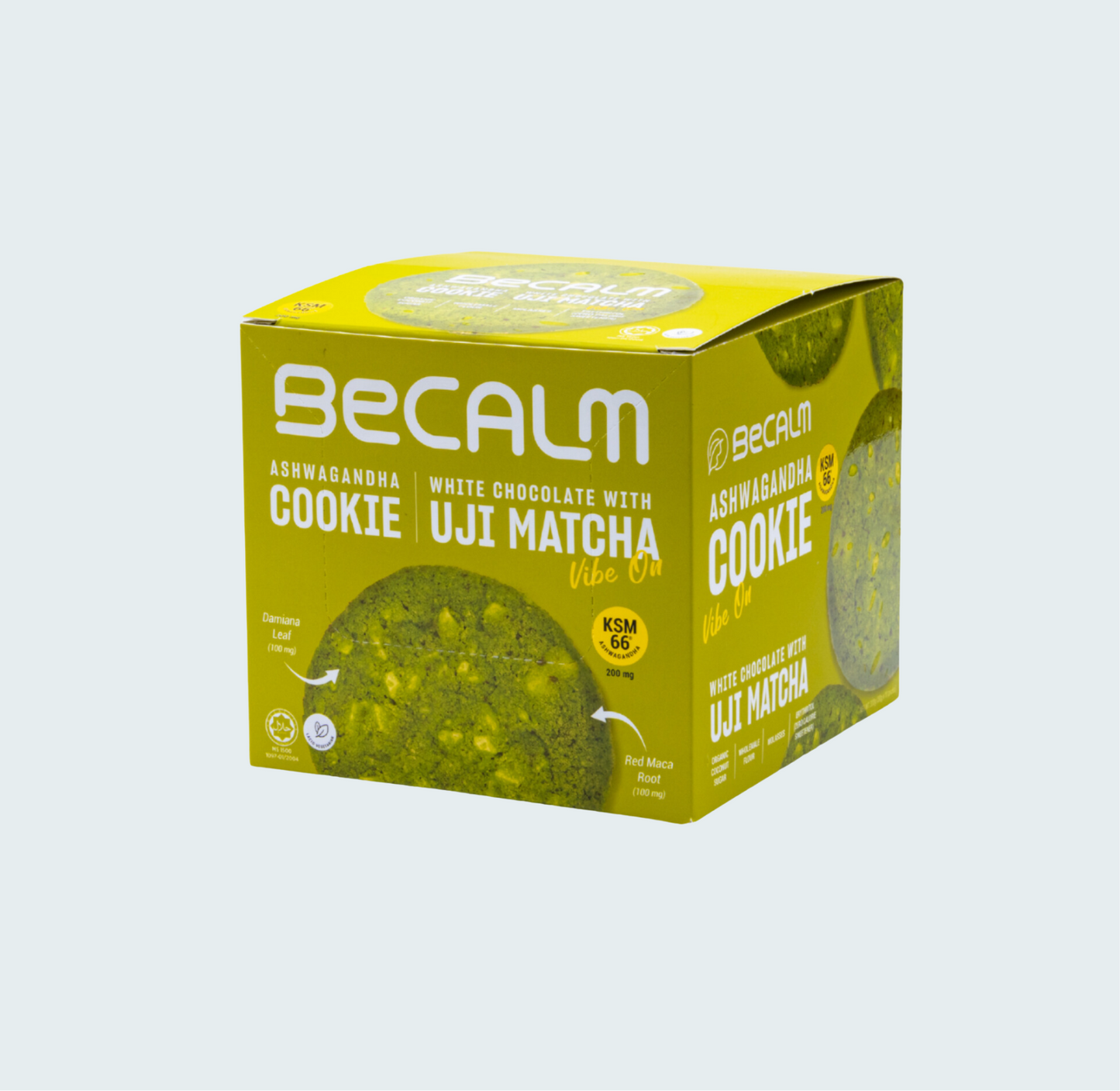 Ashwagandha Cookie - White Chocolate with Uji Matcha  - Vibe On, 10.58 oz (300 gm)