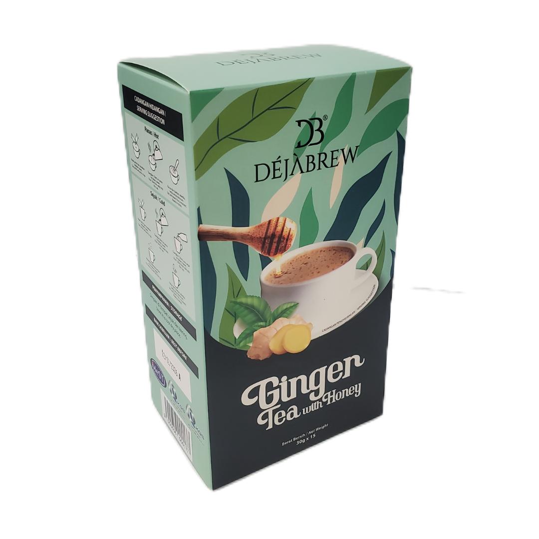 Dejabrew Ginger Tea with Honey, 16.5 oz (30g x 15 Sachets)