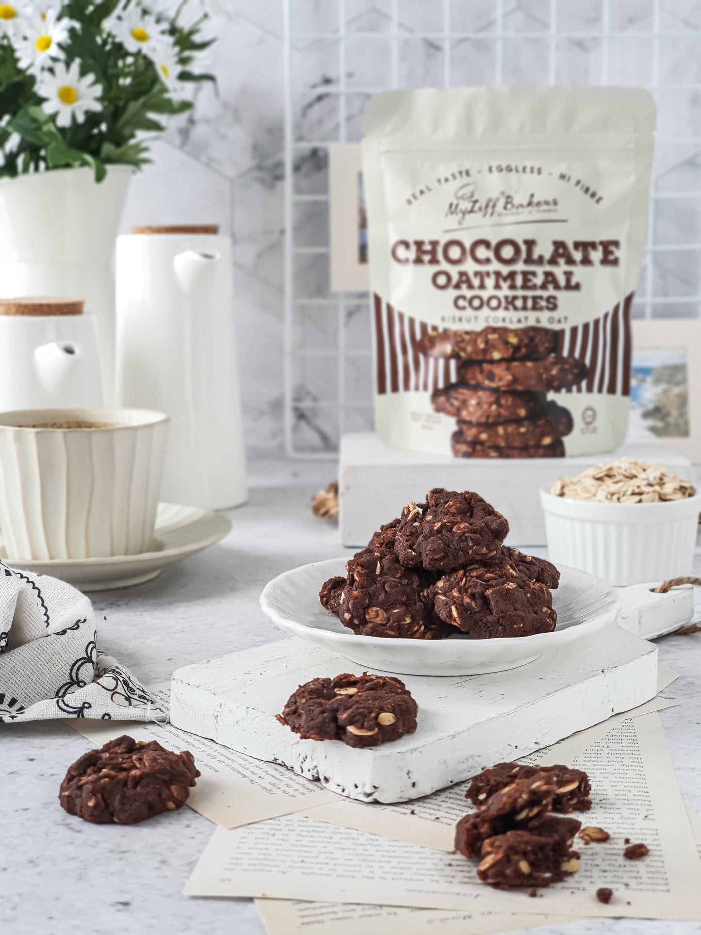 Eggless Oatmeal Cookies, Value Pack, Mixed Flavors, 3.53 oz (100 gm), a pack of 12