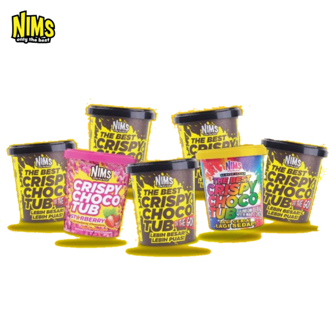 NIMS Crispy Choco Tubs | Assorted Flavors (140g -250g), 8 Pack