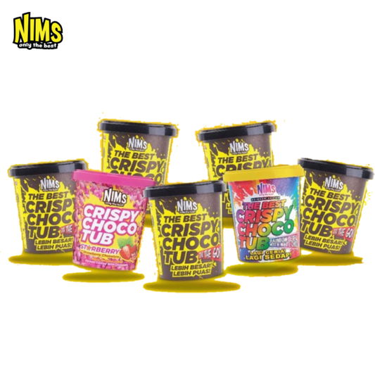 NIMS Crispy Choco Tubs | Assorted Flavors (140g -250g), 8 Pack