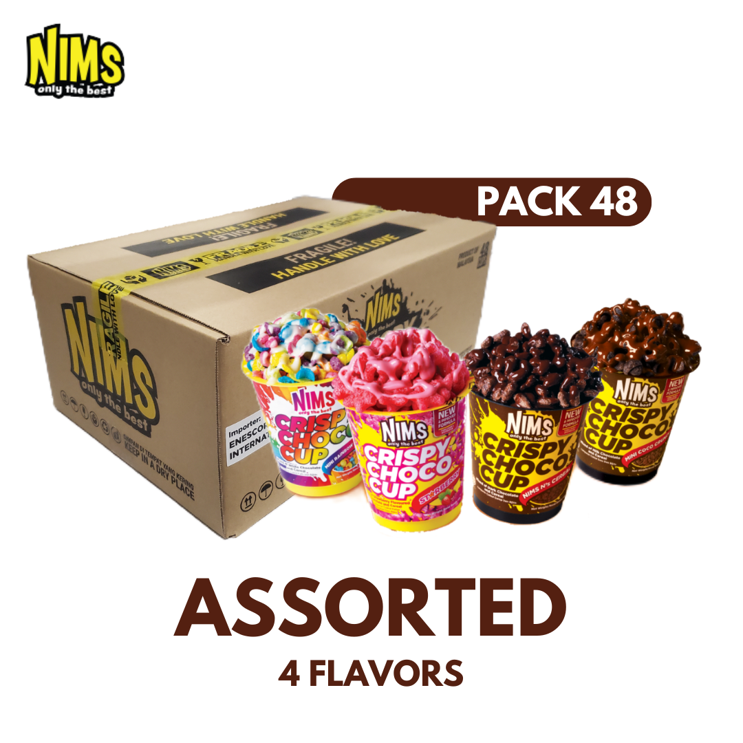 NIMS Crispy Choco Cups | Assorted Flavors (60g), 48 Pack