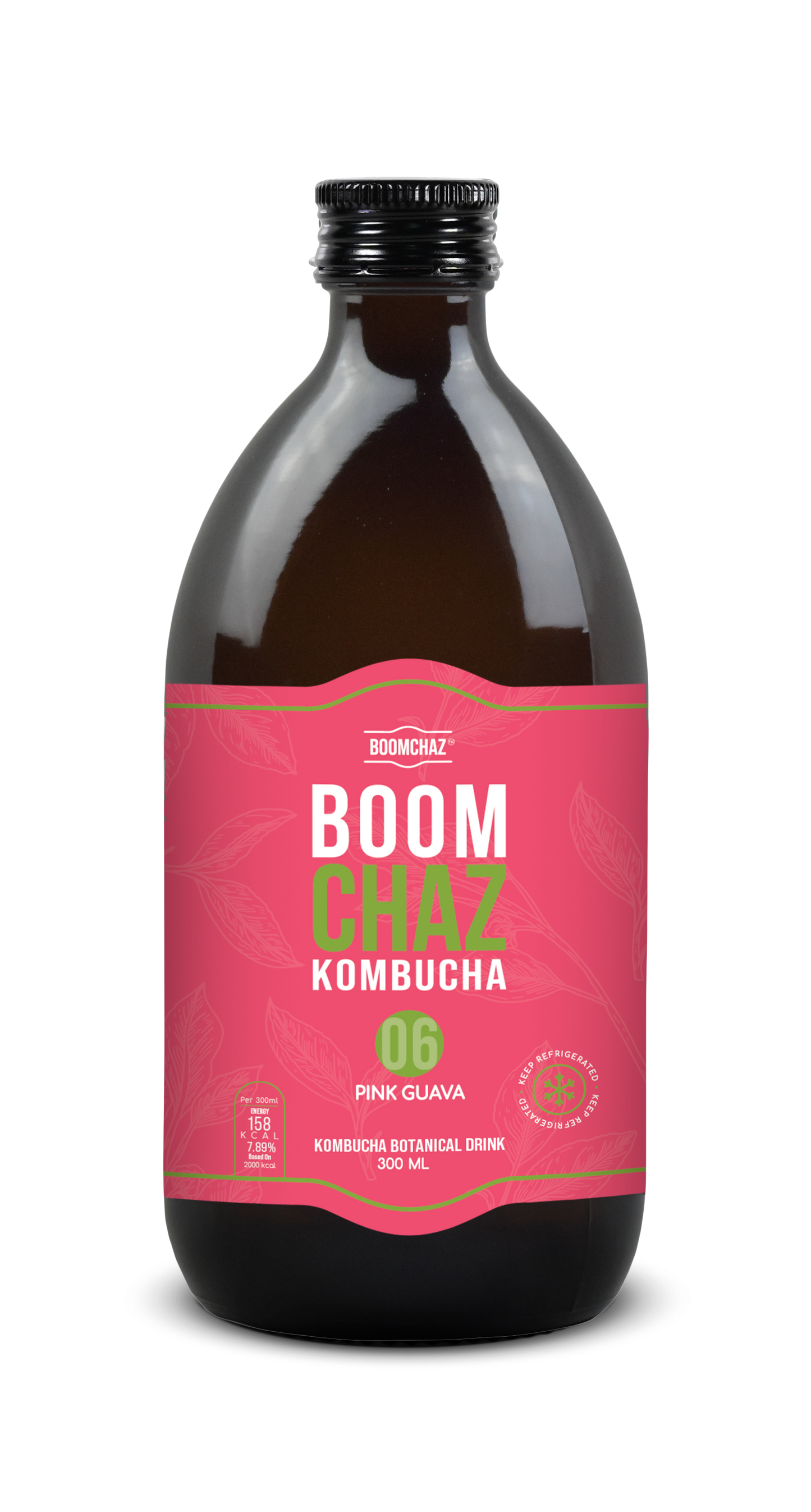 Boomchaz Kombucha -  Pink Guava (Happiness), 10.14 fl oz (300ml)