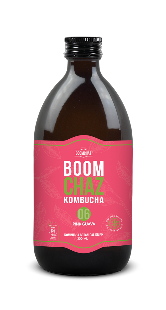 Boomchaz Kombucha -  Pink Guava (Happiness), 10.14 fl oz (300ml)