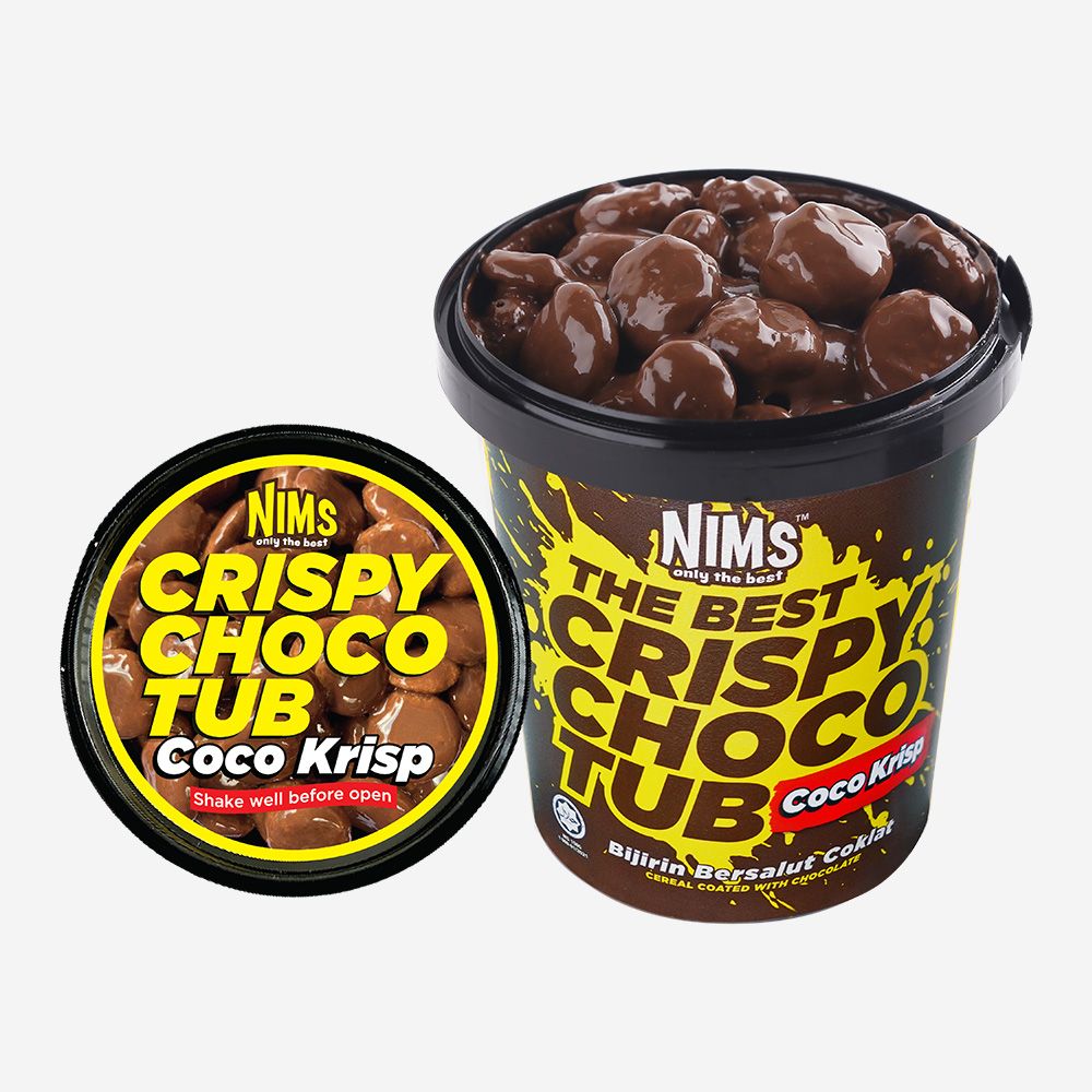 NIMS Crispy Choco Tubs | Assorted Flavors (140g - 250g), 24 Pack
