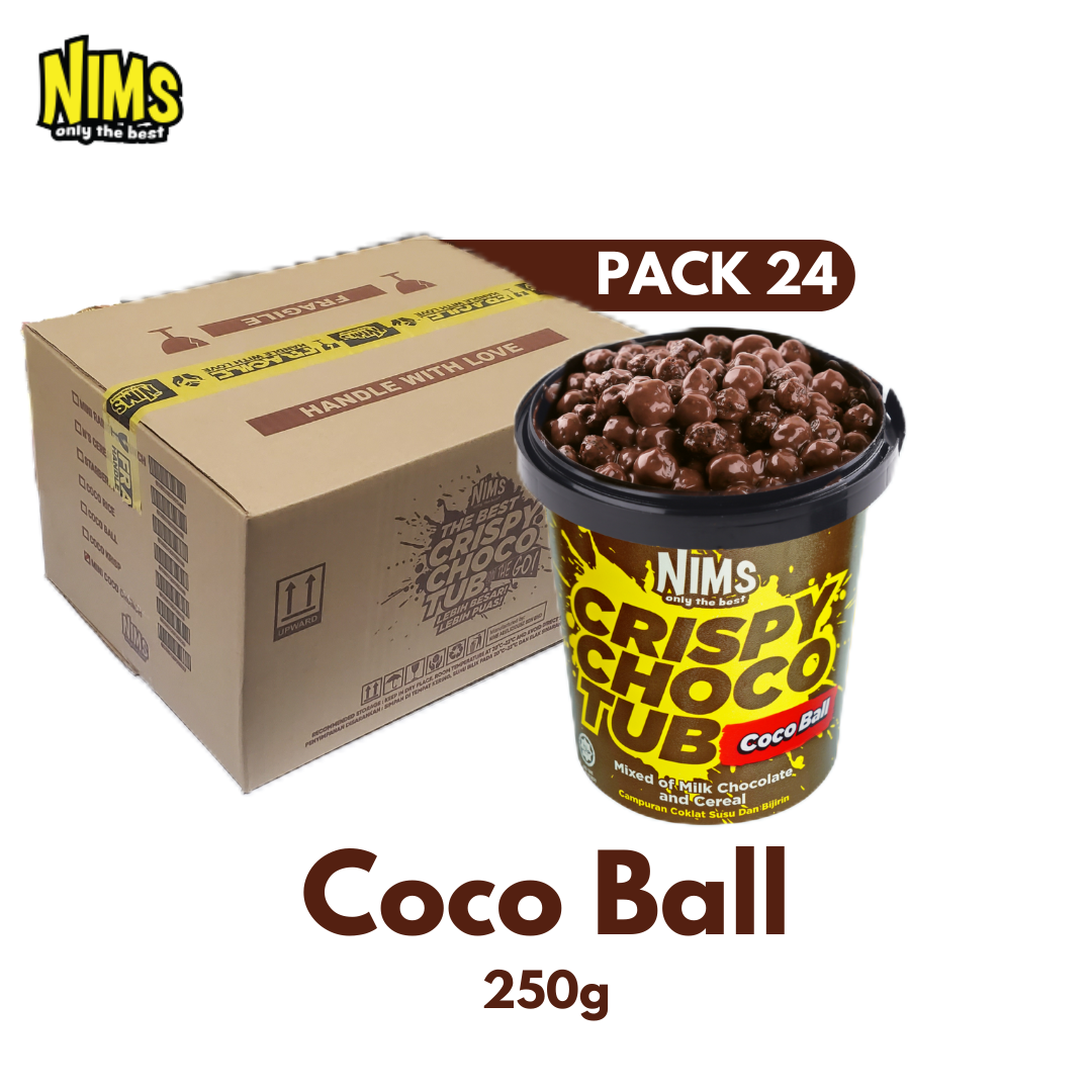 NIMS Crispy Choco Tubs | Assorted Flavors (140g - 250g), 24 Pack