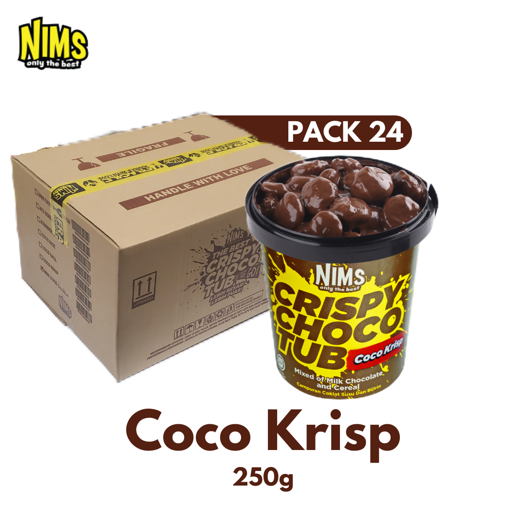 NIMS Crispy Choco Tubs | Assorted Flavors (140g - 250g), 24 Pack