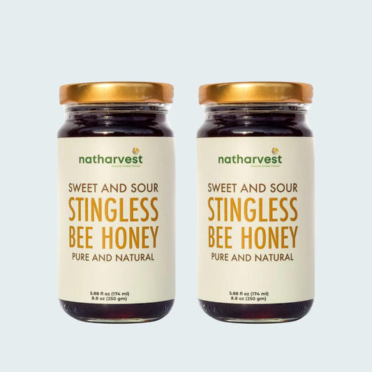 Natharvest Stingless Bee Honey – Meliponini Functional Superfood, 8.8 oz (250 gm), a pack of 2
