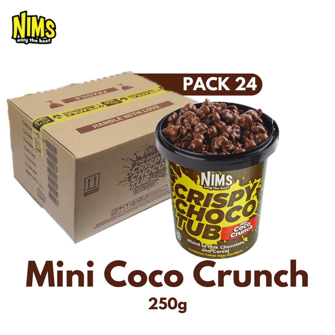 NIMS Crispy Choco Tubs | Assorted Flavors (140g - 250g), 24 Pack