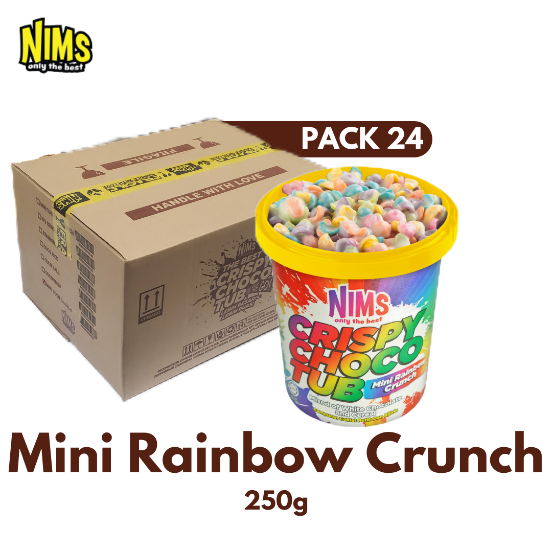 NIMS Crispy Choco Tubs | Assorted Flavors (140g - 250g), 24 Pack