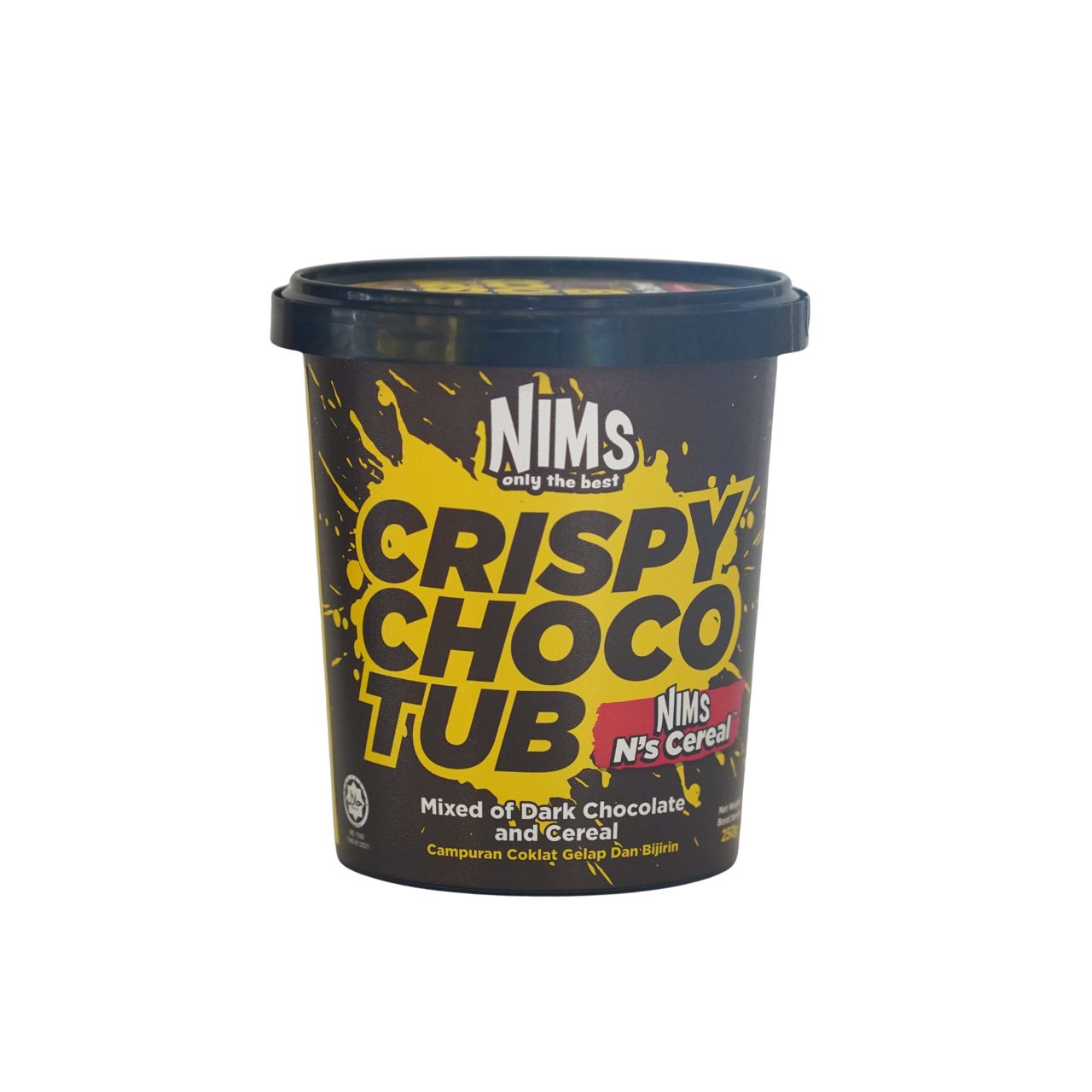 NIMS Crispy Choco Tub, N's Cereal, Crunchy Chocolate Cereal Snack, a case of 24 x 8.8 oz (250 gm)