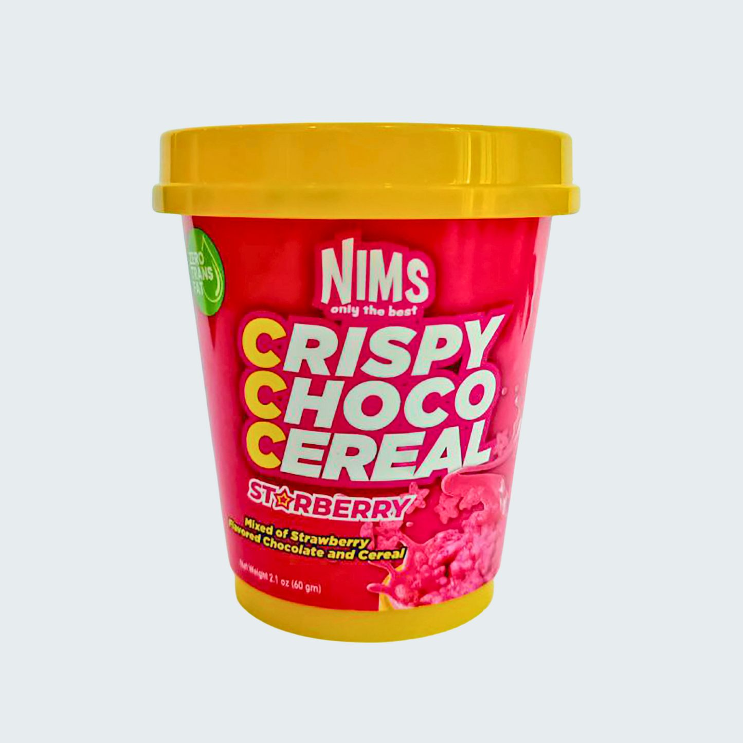 NIMS Crispy Choco Cereal, Starberry, Mixed of Strawberry-flavored Chocolate and Cereal, Ready to Eat, 2.1 oz (60 gm), a pack of 12