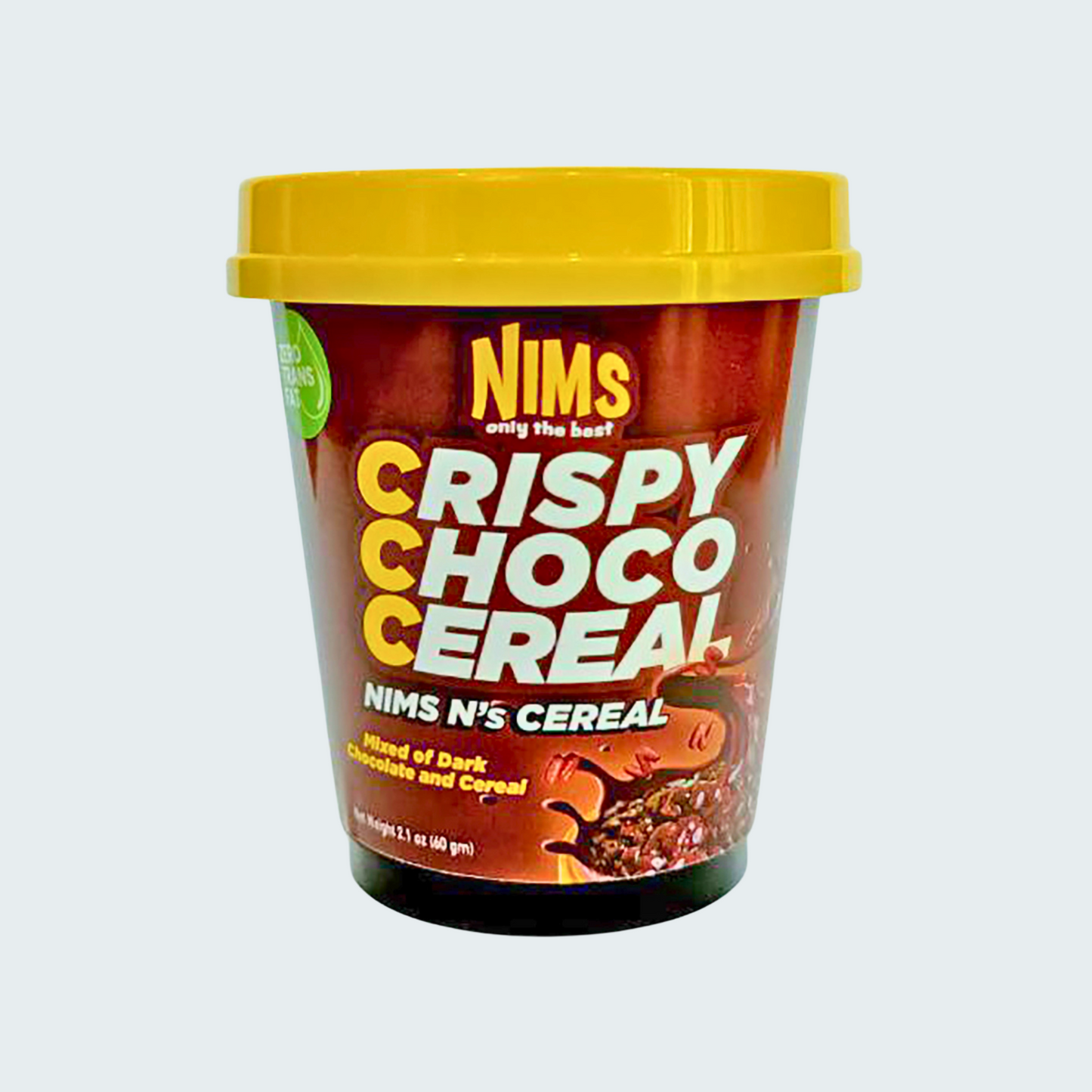 NIMS Crispy Choco Cereal, Mixed of Dark Chocolate and Cereal, Ready to Eat, 2.1 oz (60 gm), a pack of 12