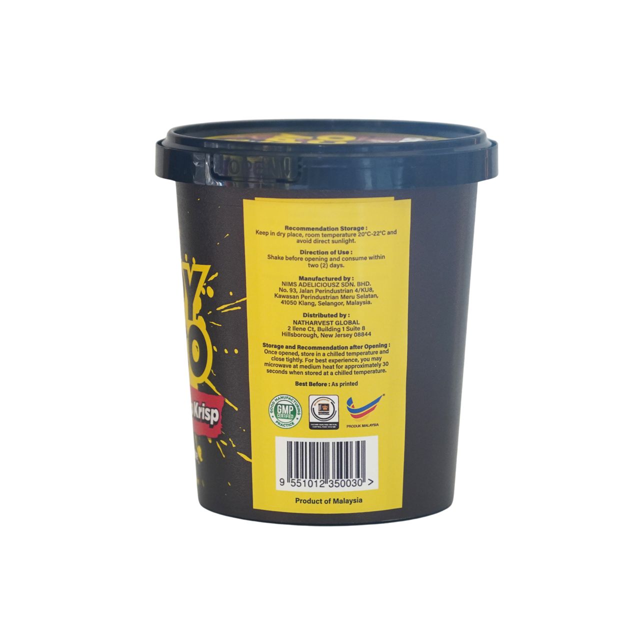 NIMS Crispy Choco Tub, Coco Krisp, Crunchy Chocolate Cereal Snack, a case of 24 x 8.8 oz (250 gm)