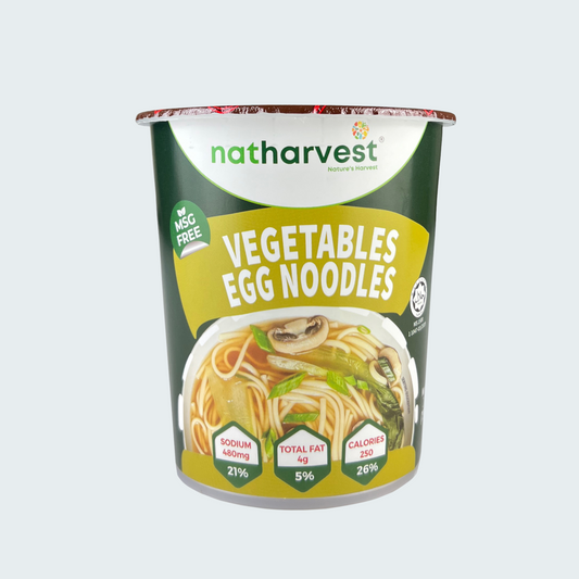Natharvest Egg Noodles, Vegetable Flavor, Halal-certified, Low Salt, No MSG, 2.75 oz (75 gm), a pack of 6