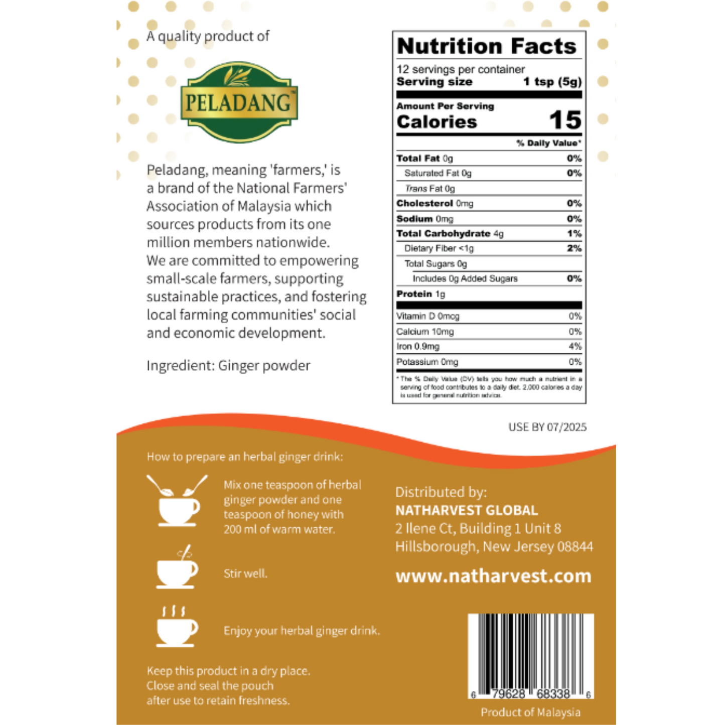 Natharvest Herbal Ginger Powder, 2.1 oz (60 gm)