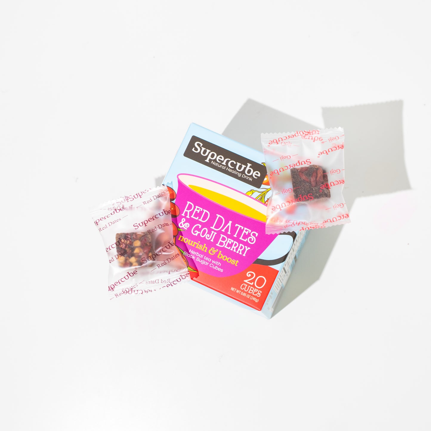 Herbal Tea with Black Sugar Cubes - Red Dates & Goji Berry, 8.47 oz (240 gm)