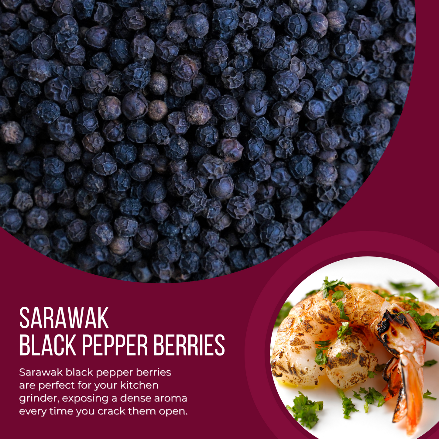 Natharvest Sarawak Black Pepper Berries with Grinder, 4.9 oz (140 gm)