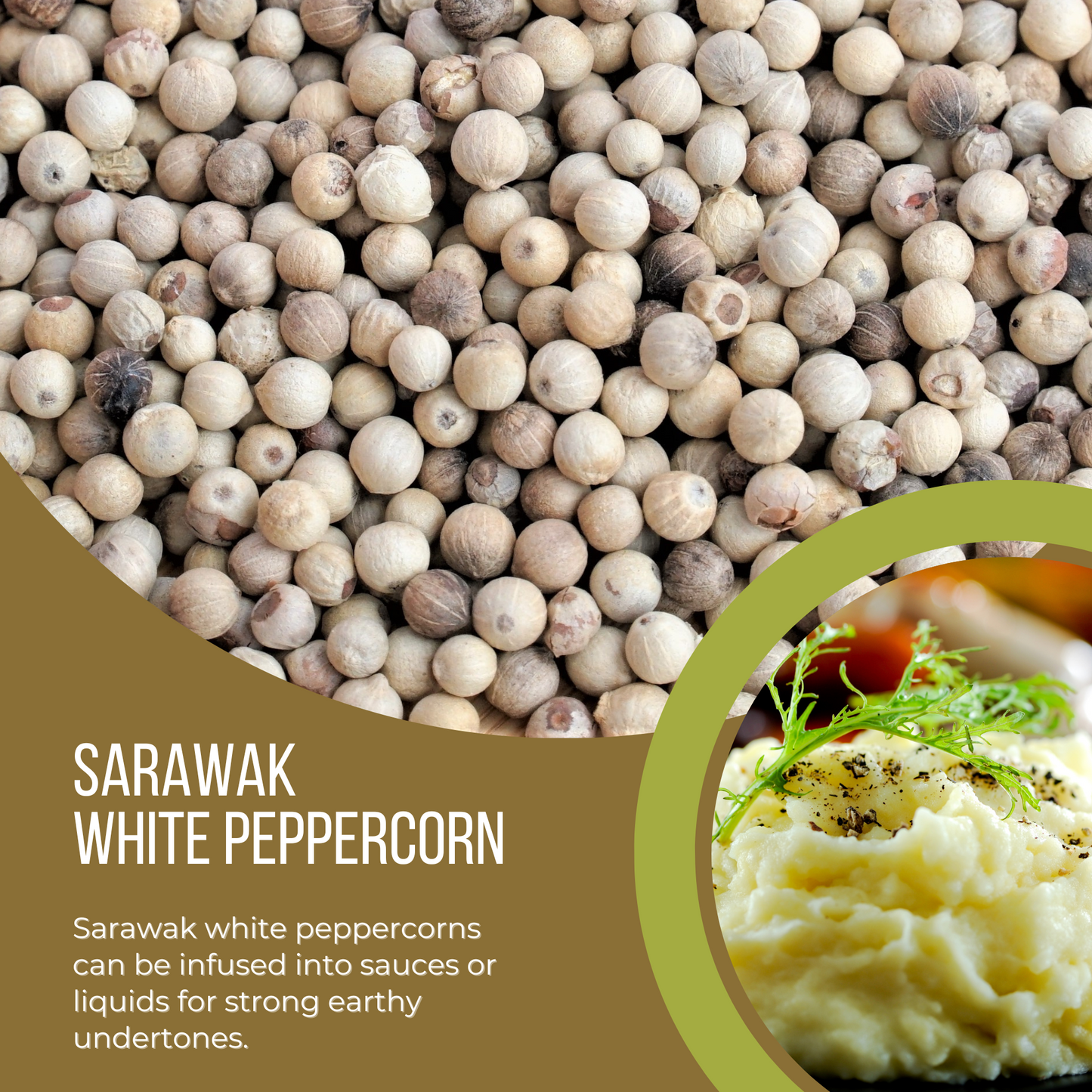 Natharvest Sarawak White Peppercorn with Grinder, 5.6 oz (160 gm)