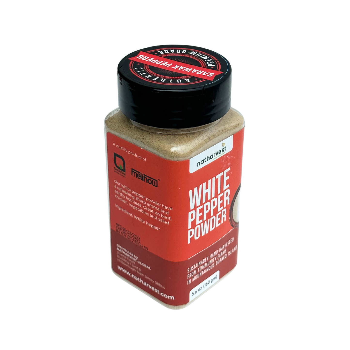 Natharvest Sarawak White Pepper Powder, 5.6 oz (160 gm)