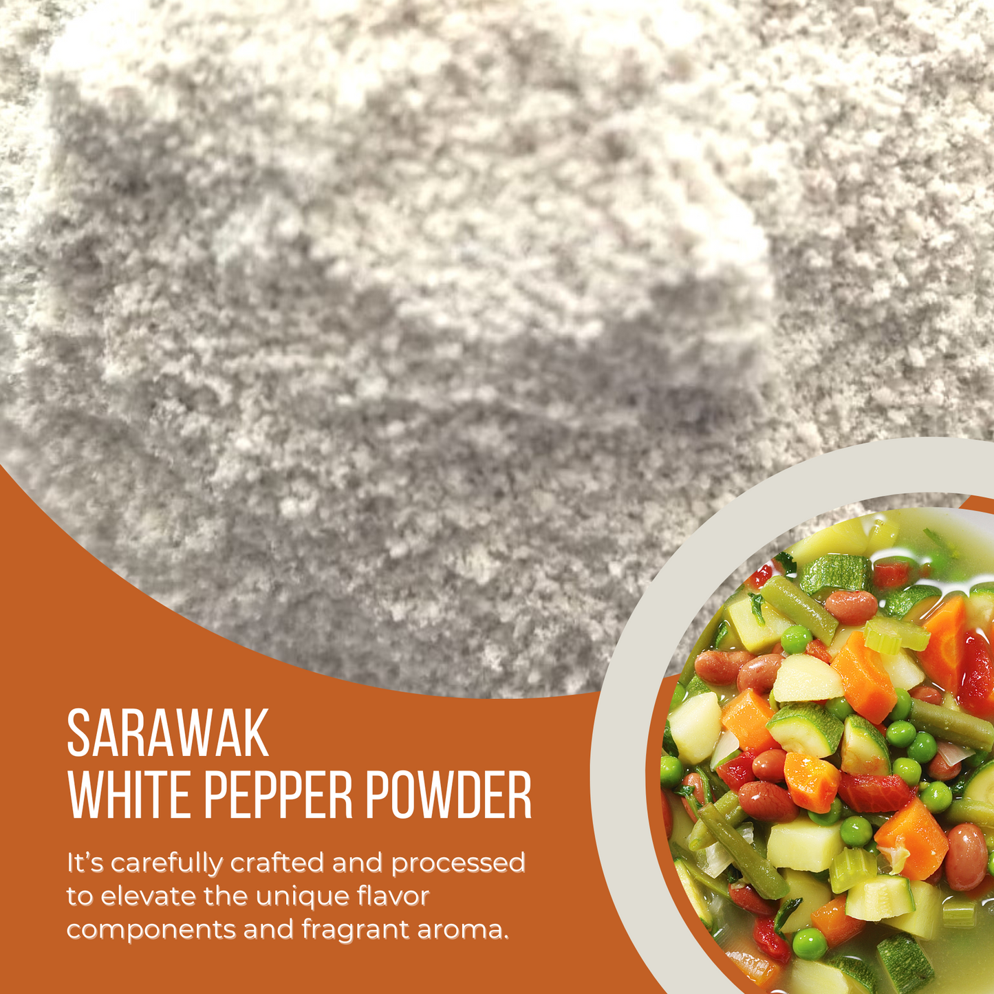 Natharvest Sarawak White Pepper Powder, 5.6 oz (160 gm)