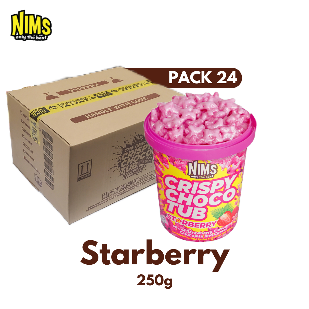NIMS Crispy Choco Tubs | Assorted Flavors (140g - 250g), 24 Pack