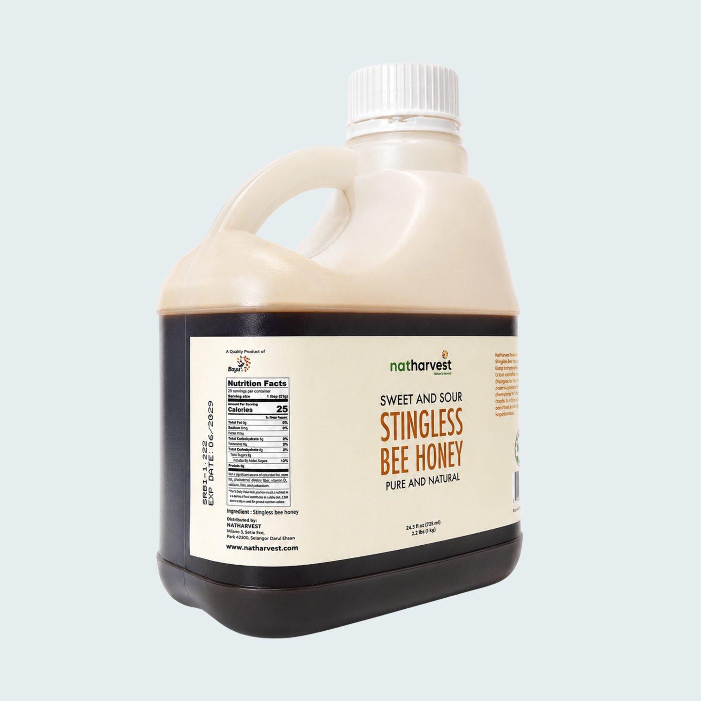 Natharvest Raw Stingless Bee Honey, 2.2 lbs (1 kg)