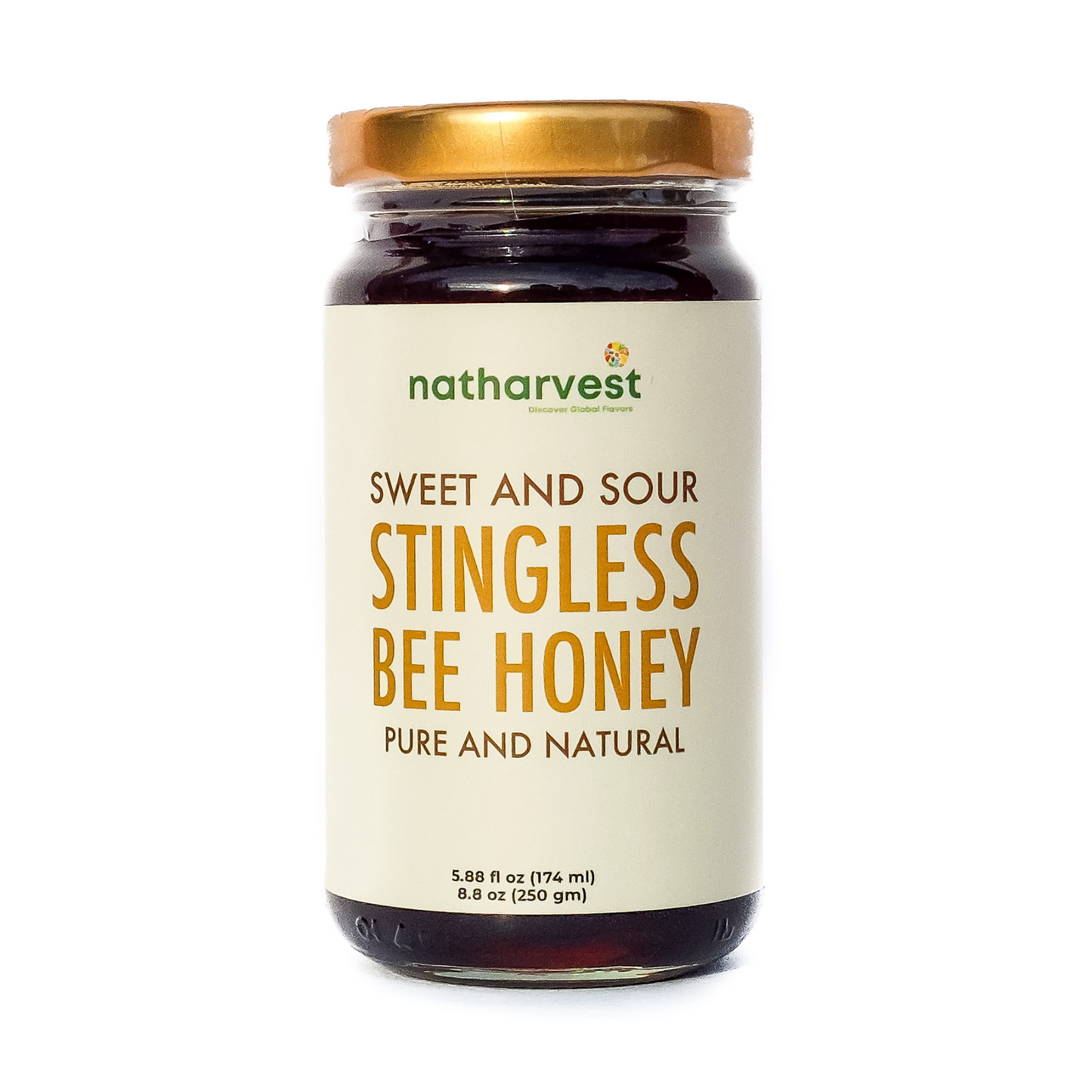 Natharvest Sweet and Sour Stingless Bee Honey, 8.8 oz (250 grams)